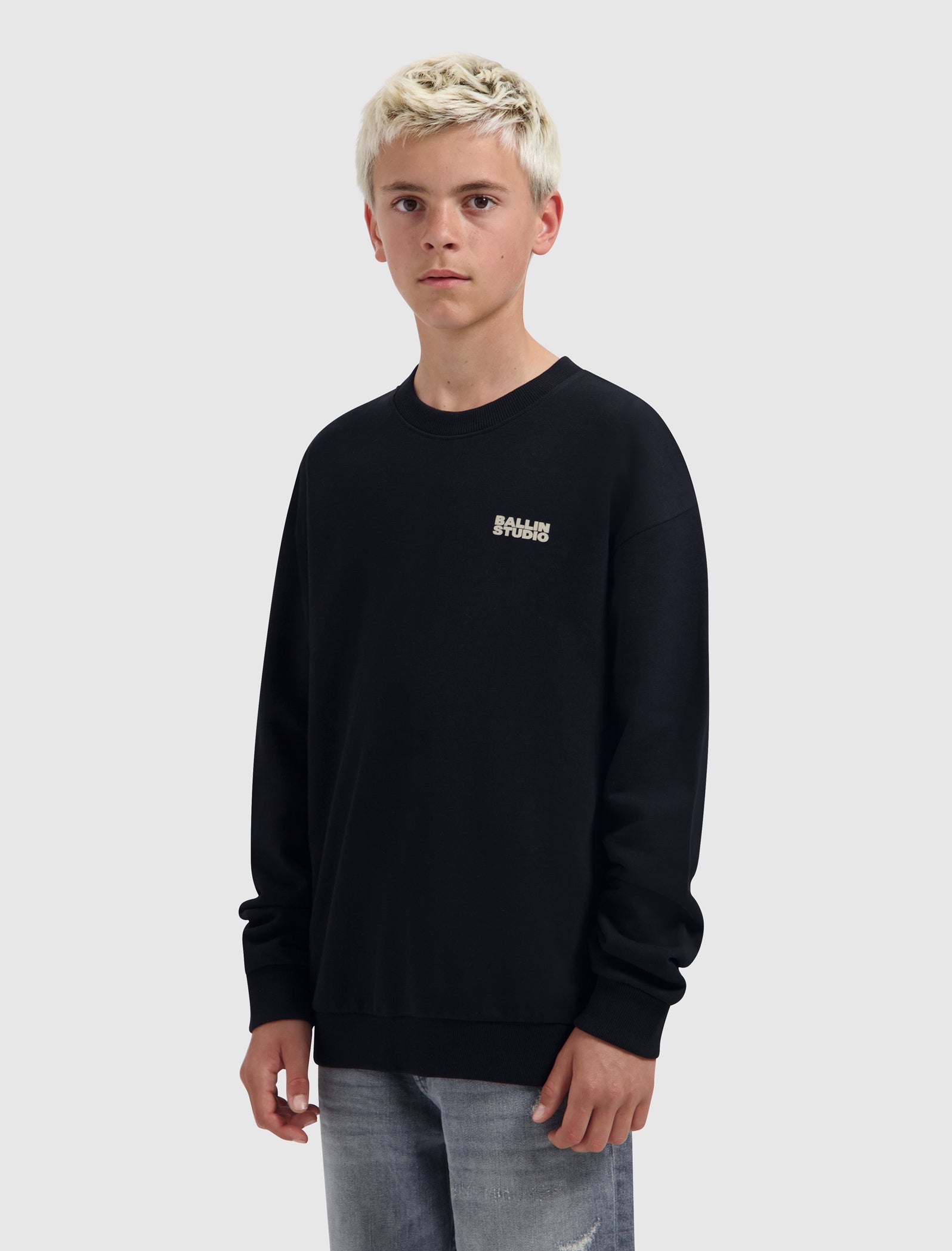 Junior Exploding Cassette Tape Crewneck | Black