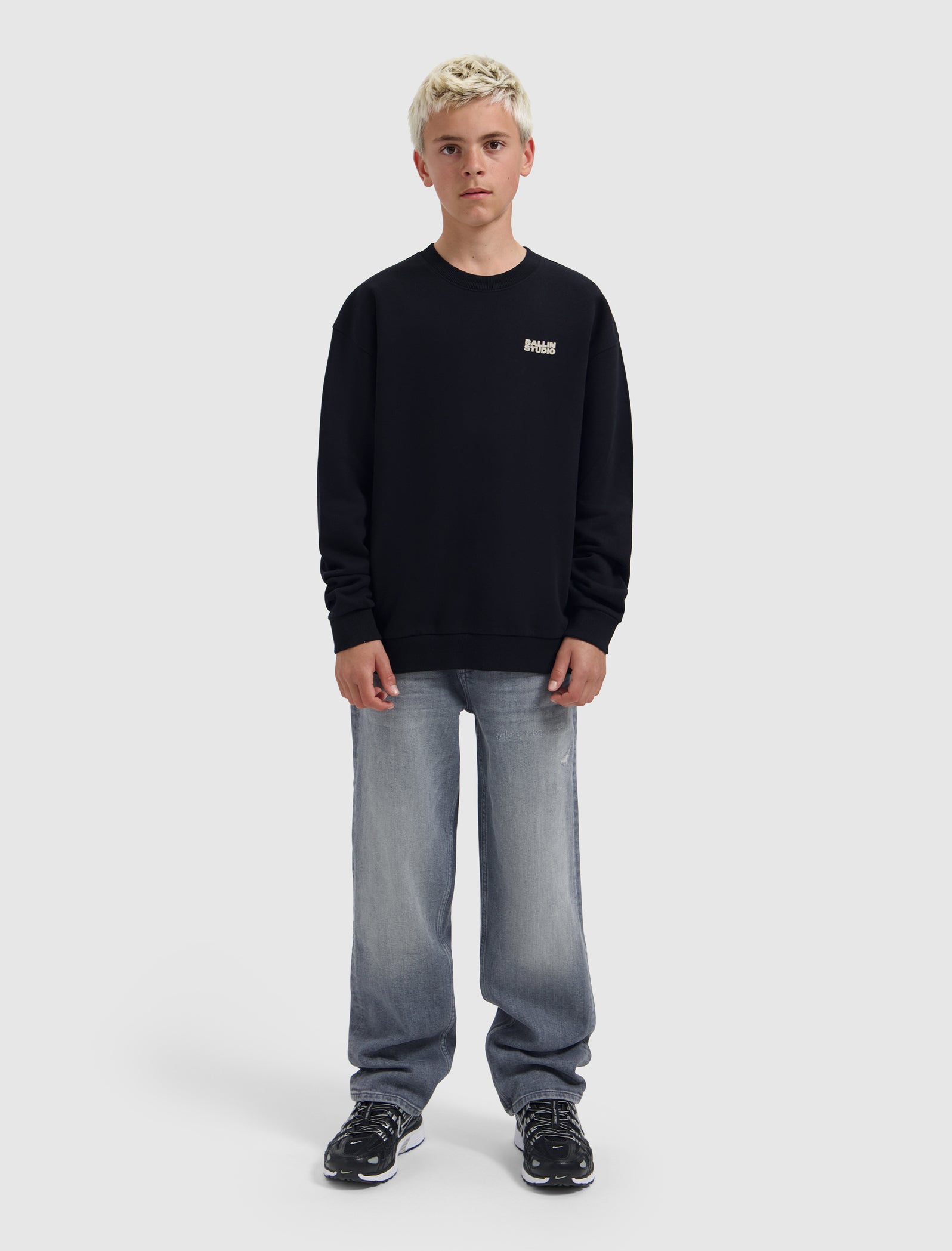 Junior Exploding Cassette Tape Crewneck | Black