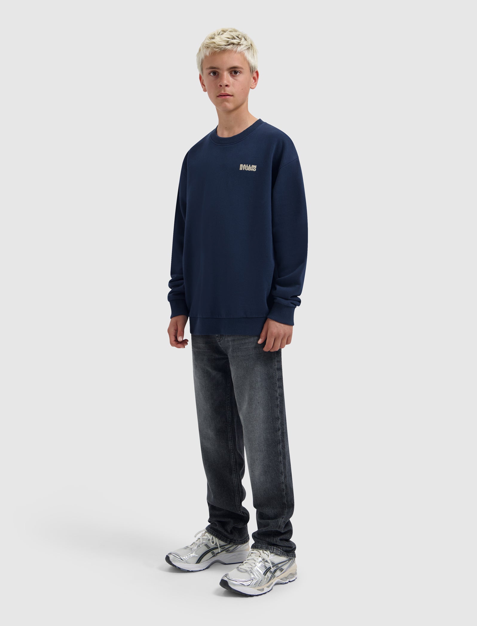 Junior Exploding Cassette Tape Crewneck | Navy