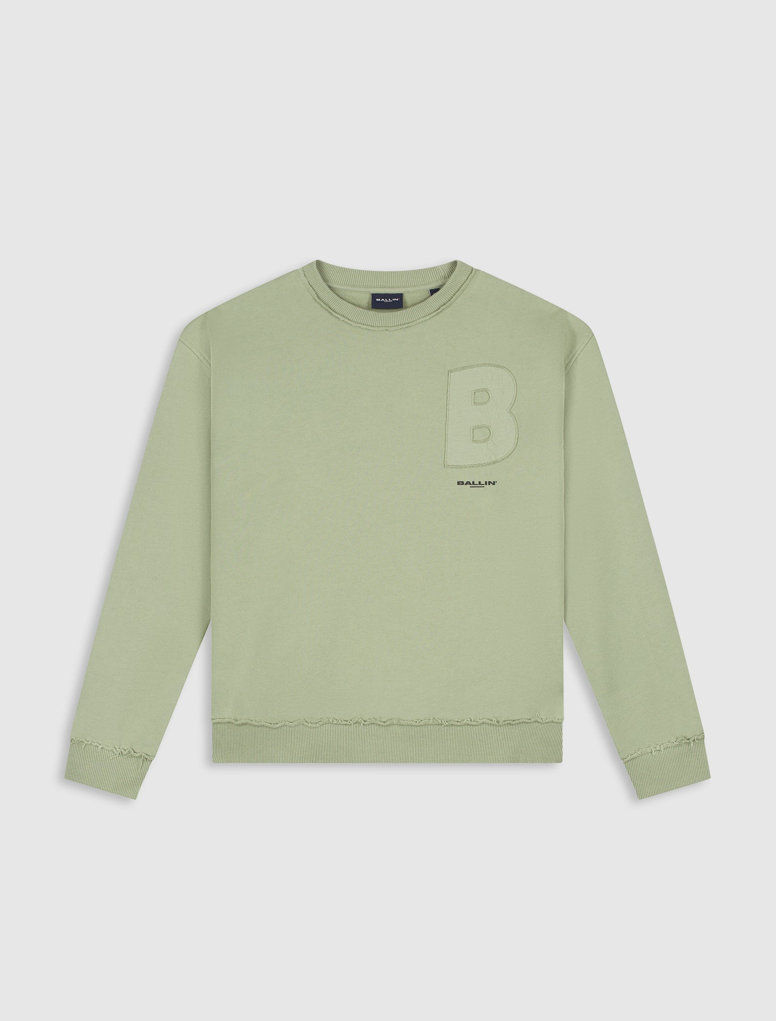Junior Raw Logo Crewneck | Army Green