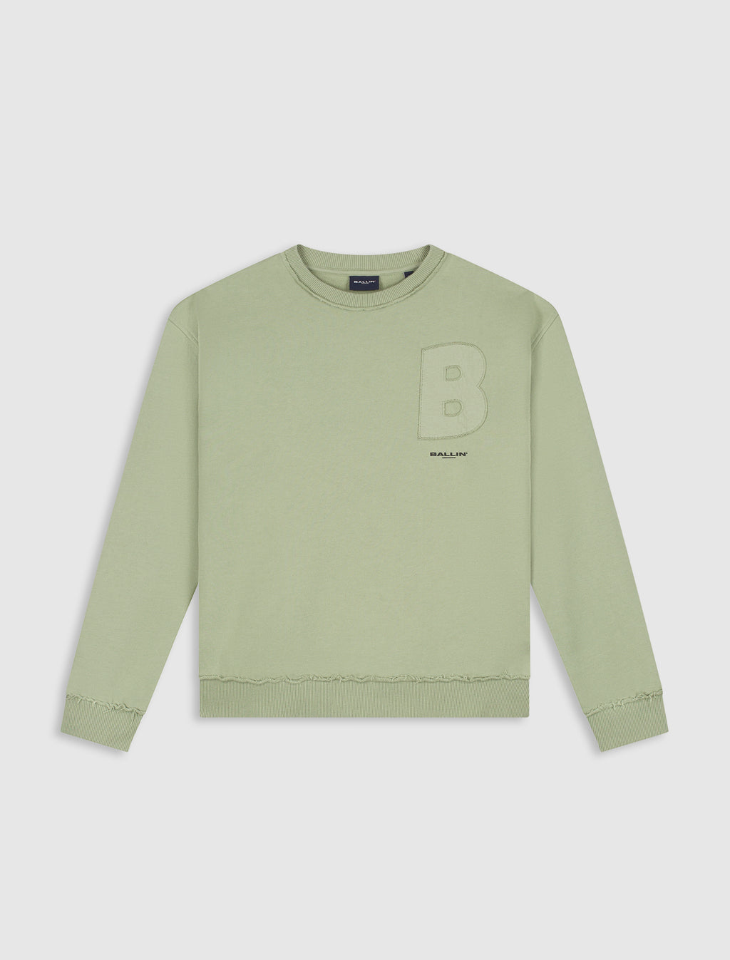 Junior Raw Logo Crewneck | Army Green