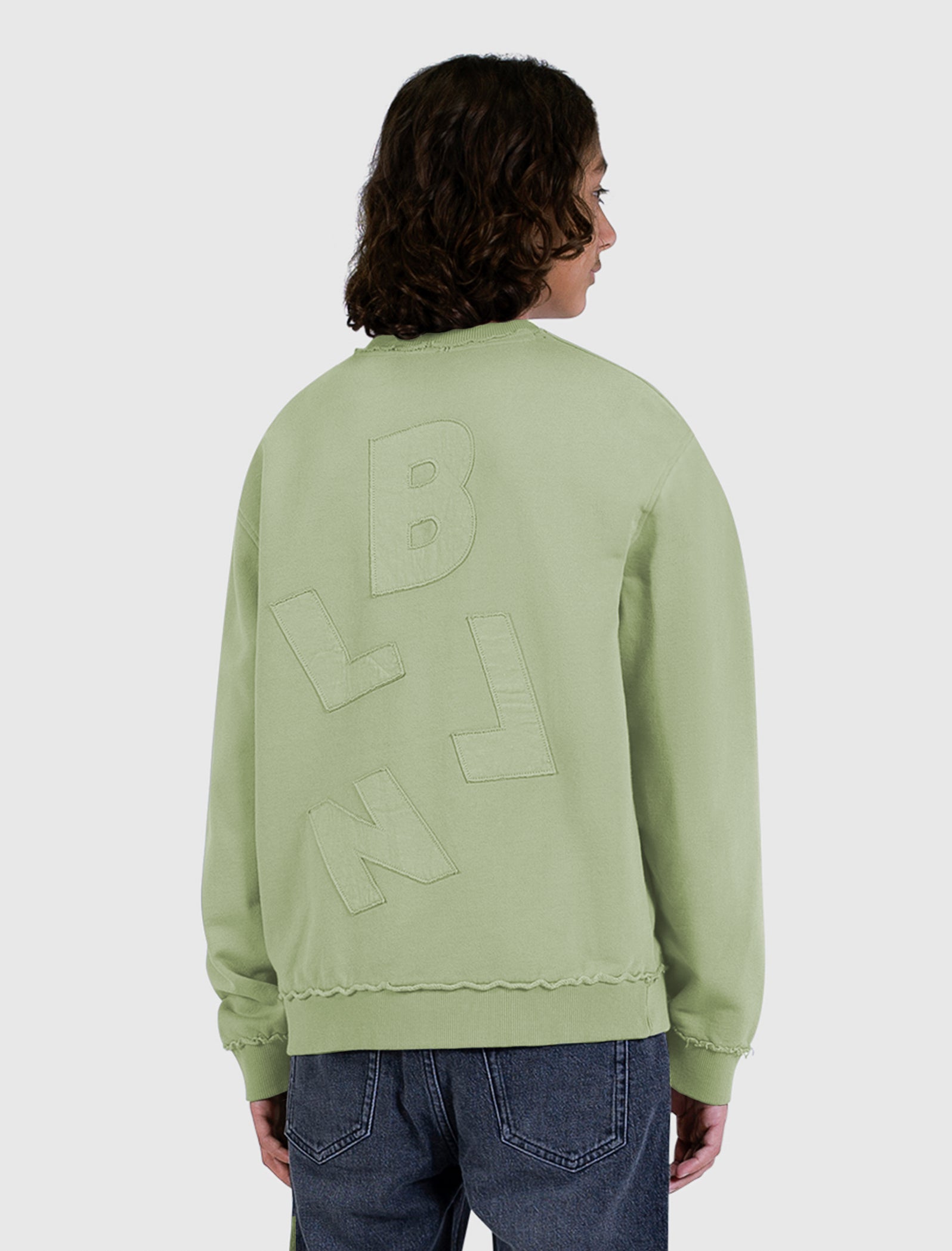 Junior Raw Logo Crewneck | Army Green