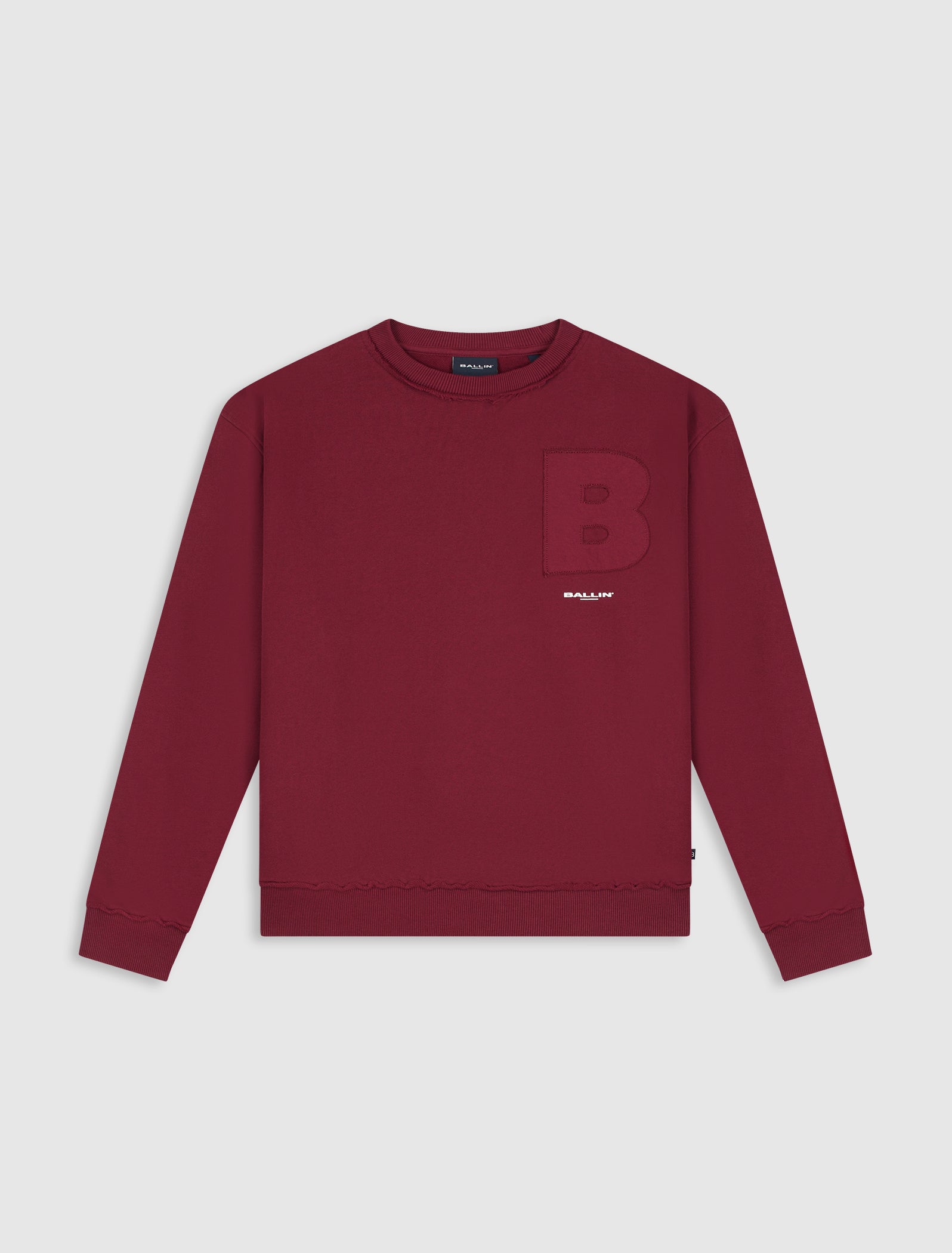 Junior Raw Logo Crewneck | Bordeaux