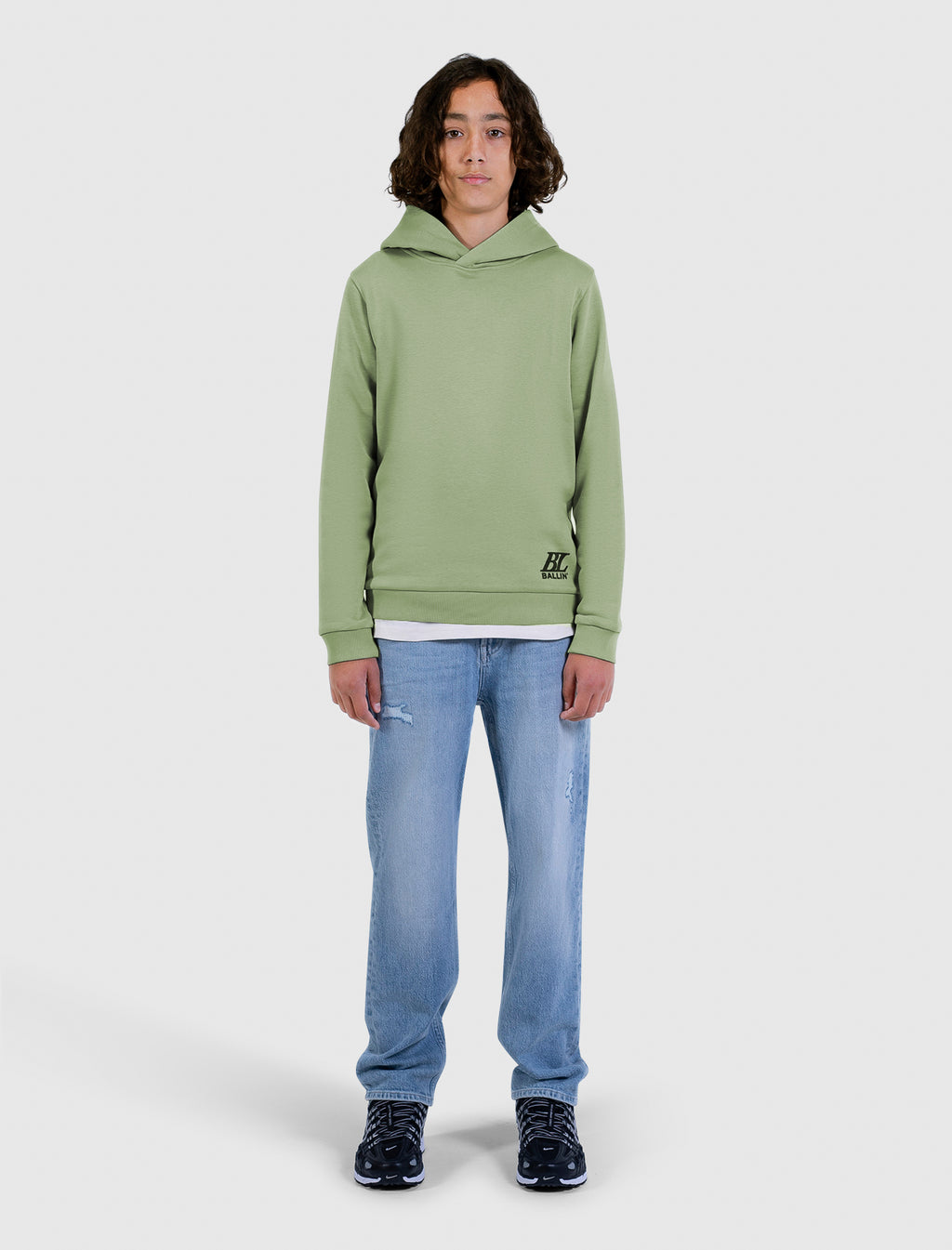 Junior Big Monogram Hoodie | Army Green