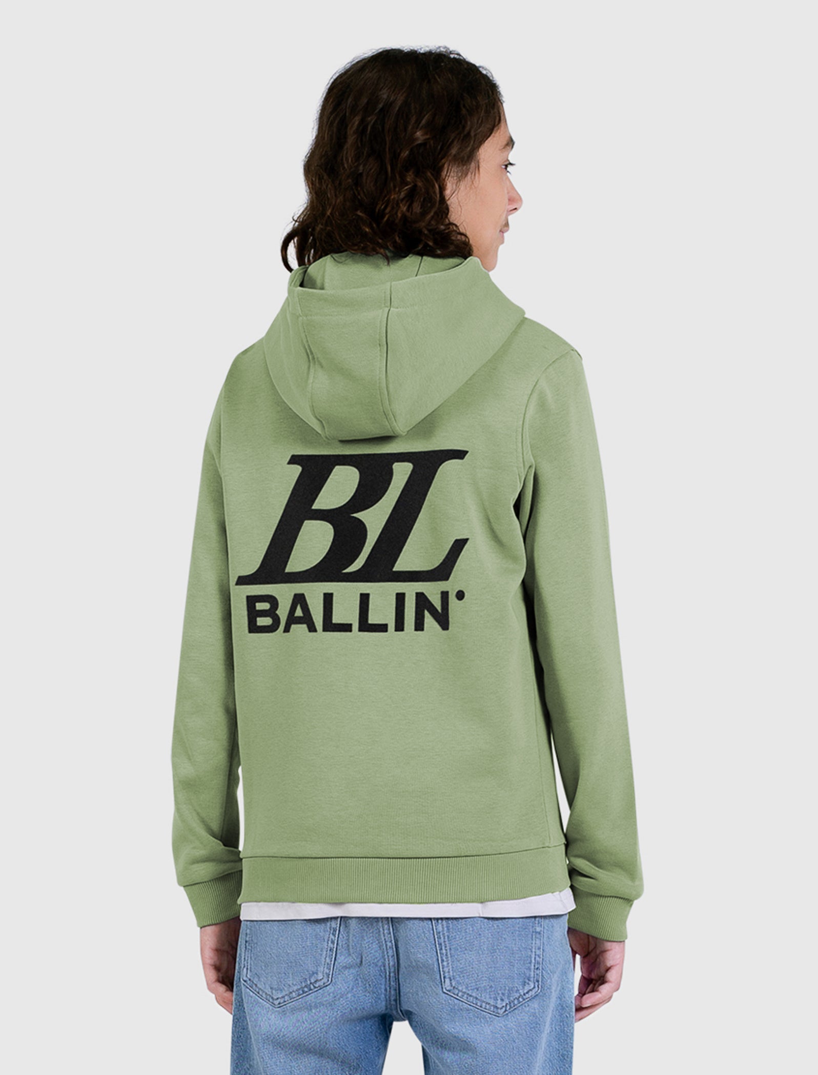 Junior Big Monogram Hoodie | Army Green