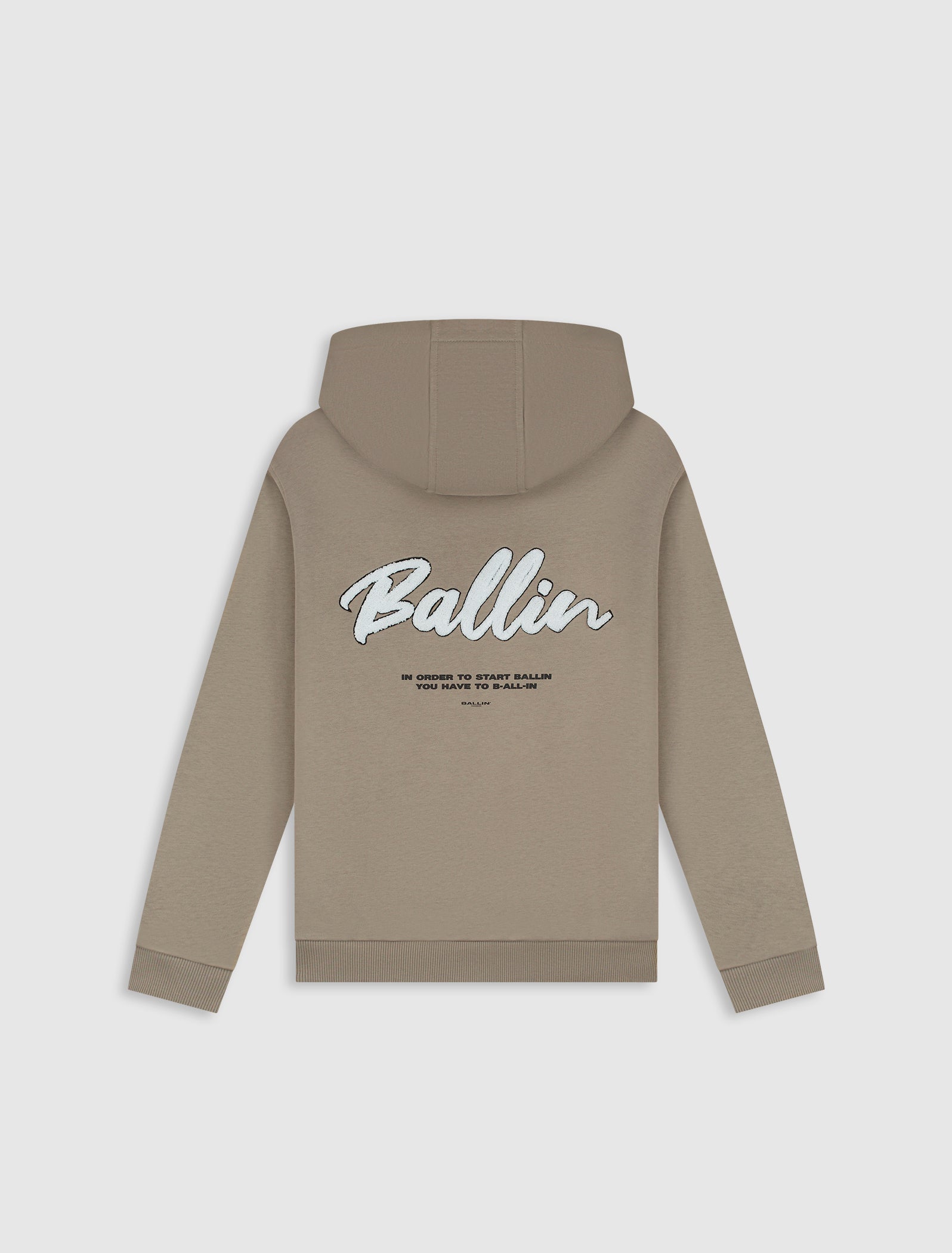 Junior Script Logo Hoodie | Taupe
