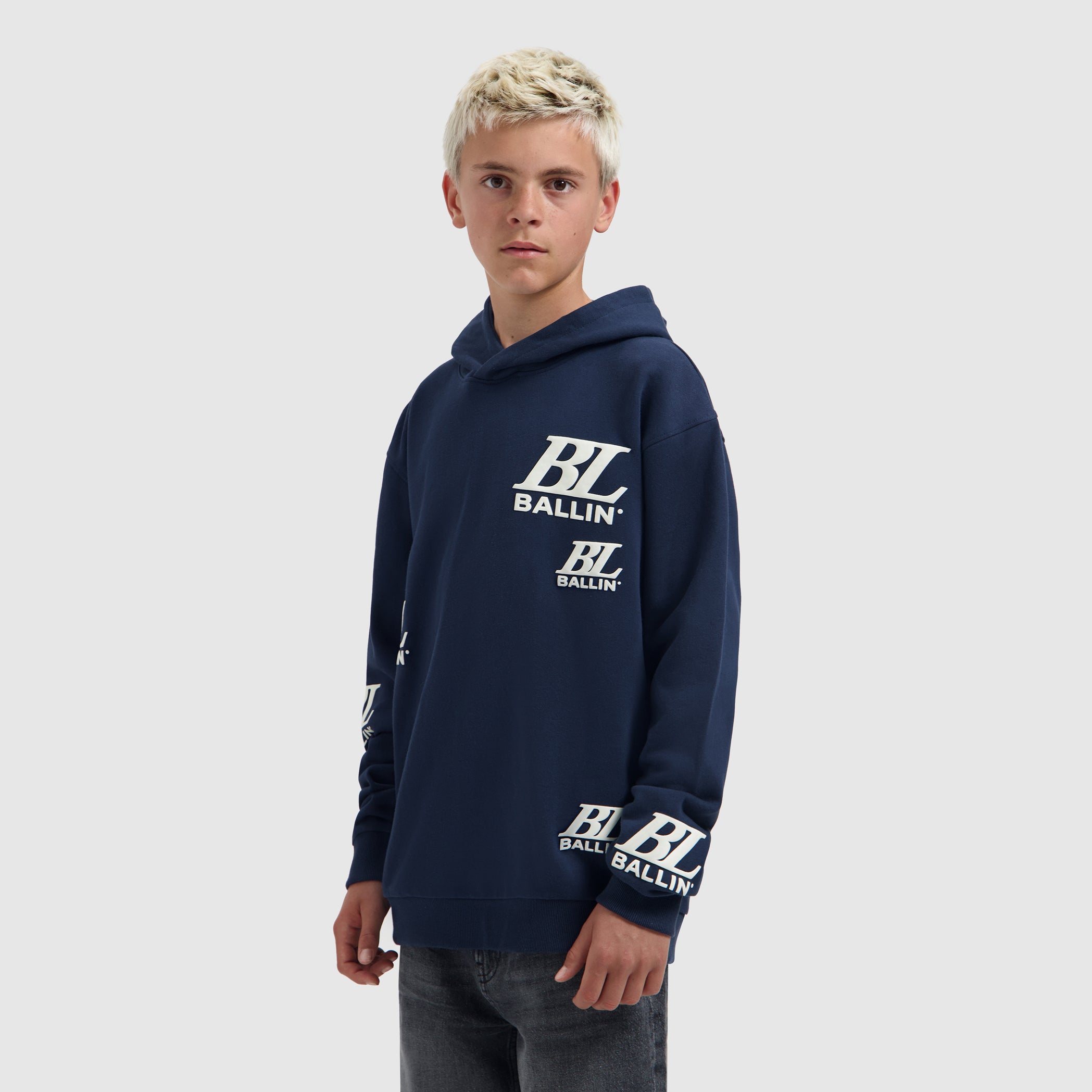 Junior Multi-Monogram Hoody | Navy