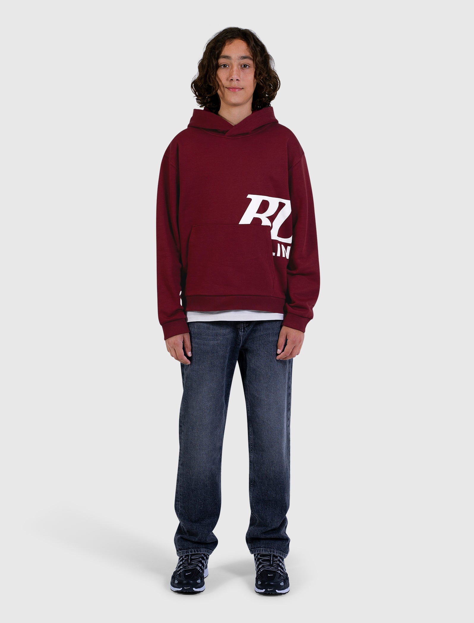 Junior Semi-Hidden Monogram Hoodie | Bordeaux