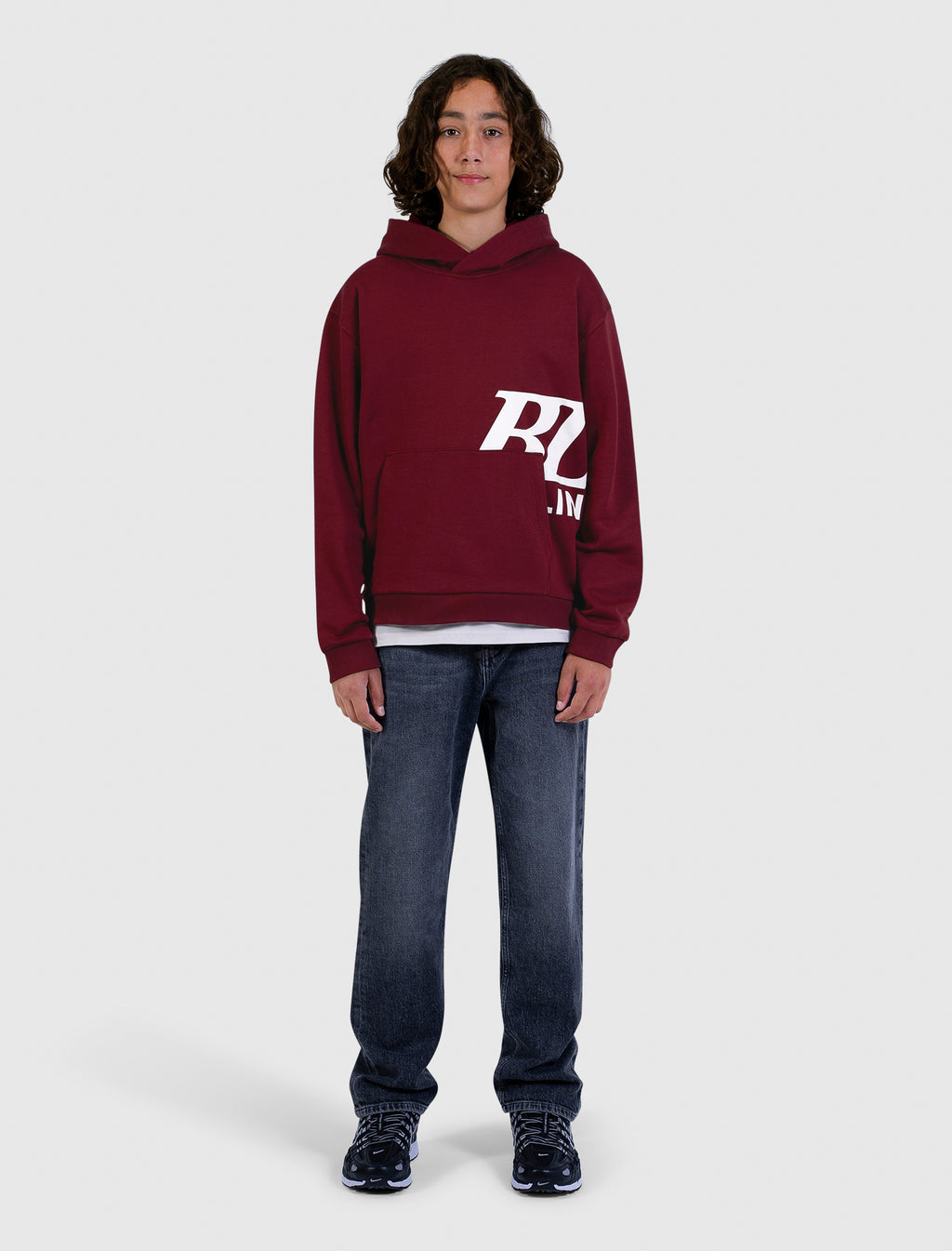 Junior Semi-Hidden Monogram Hoodie | Bordeaux
