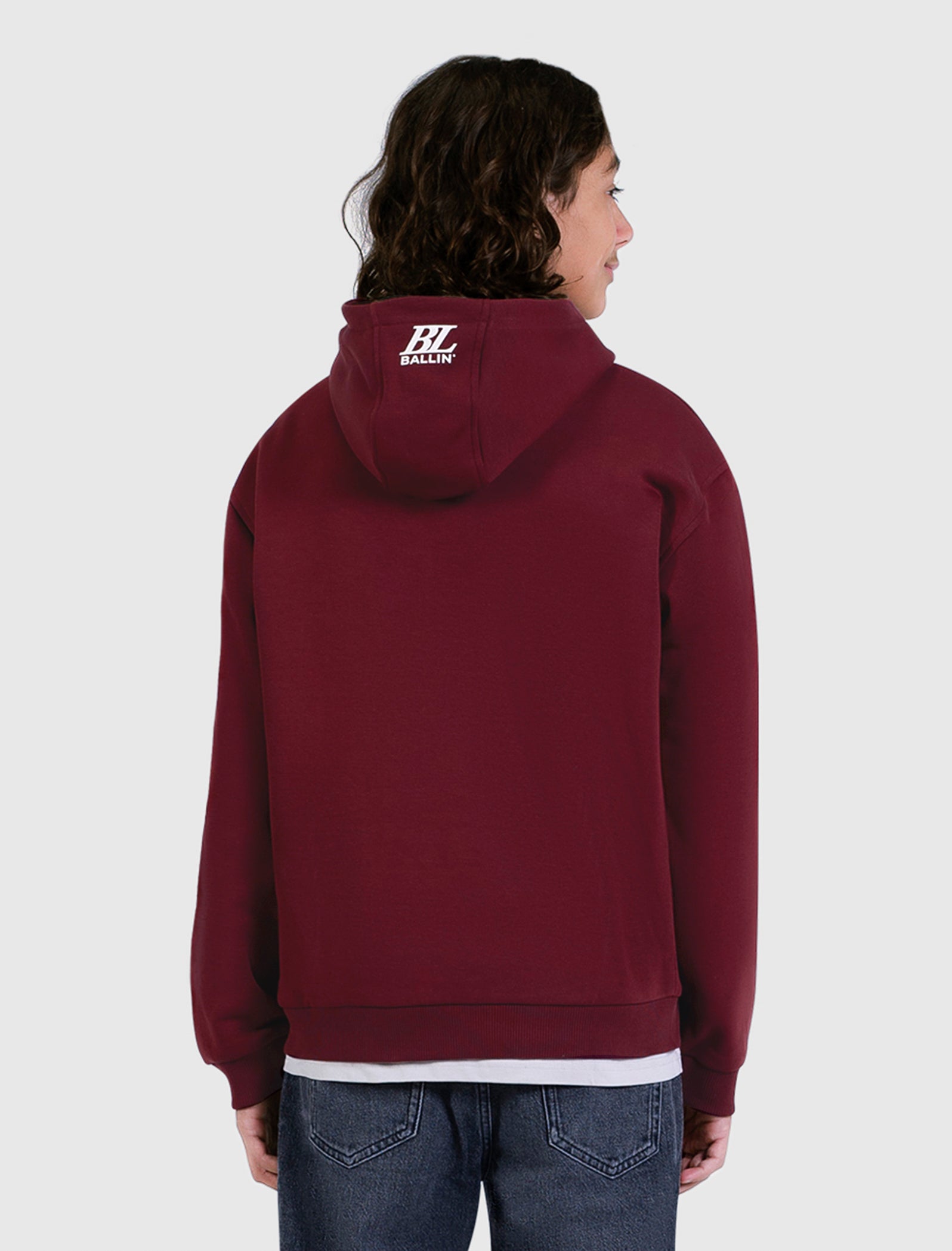 Junior Semi-Hidden Monogram Hoodie | Bordeaux