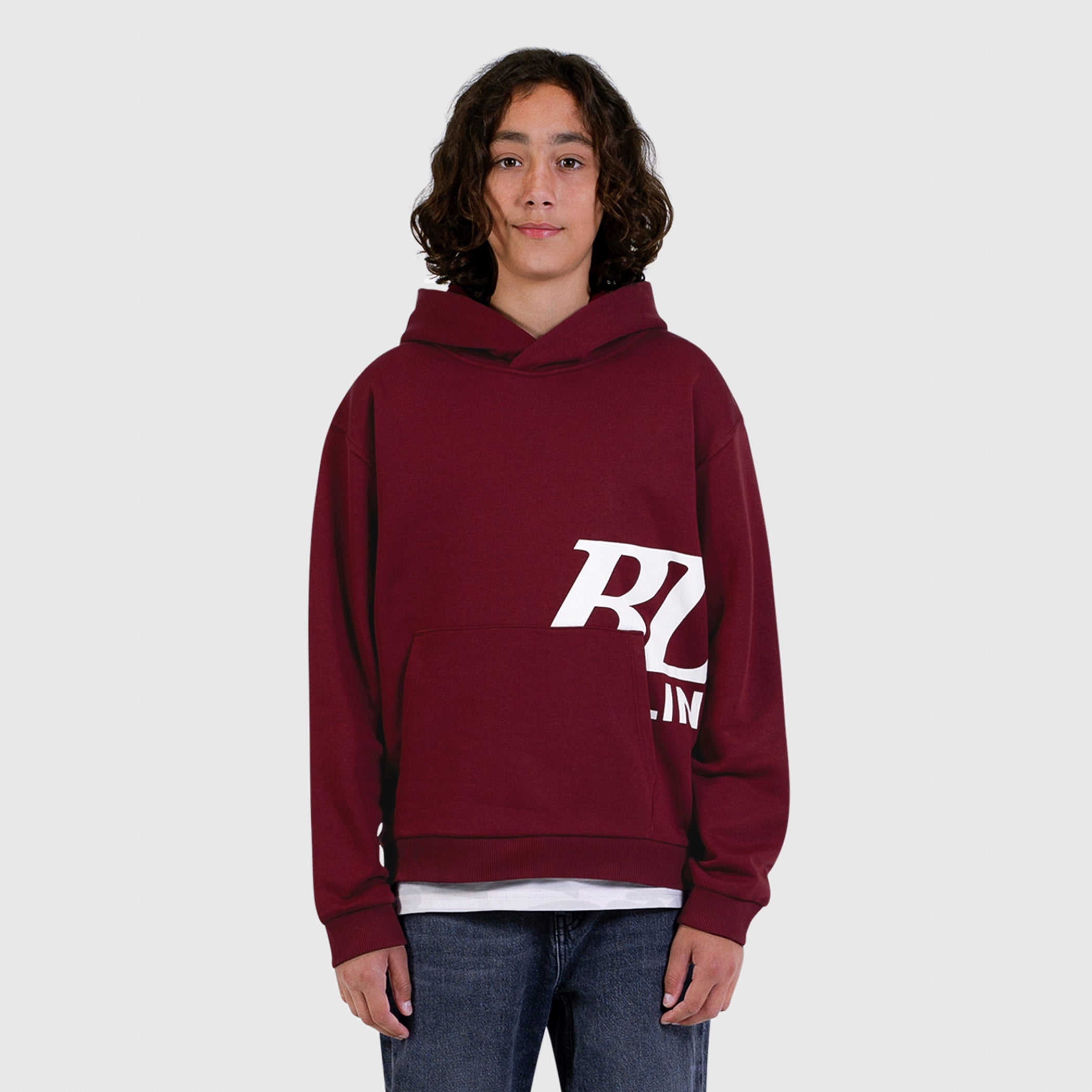 Junior Semi-Hidden Monogram Hoodie | Bordeaux