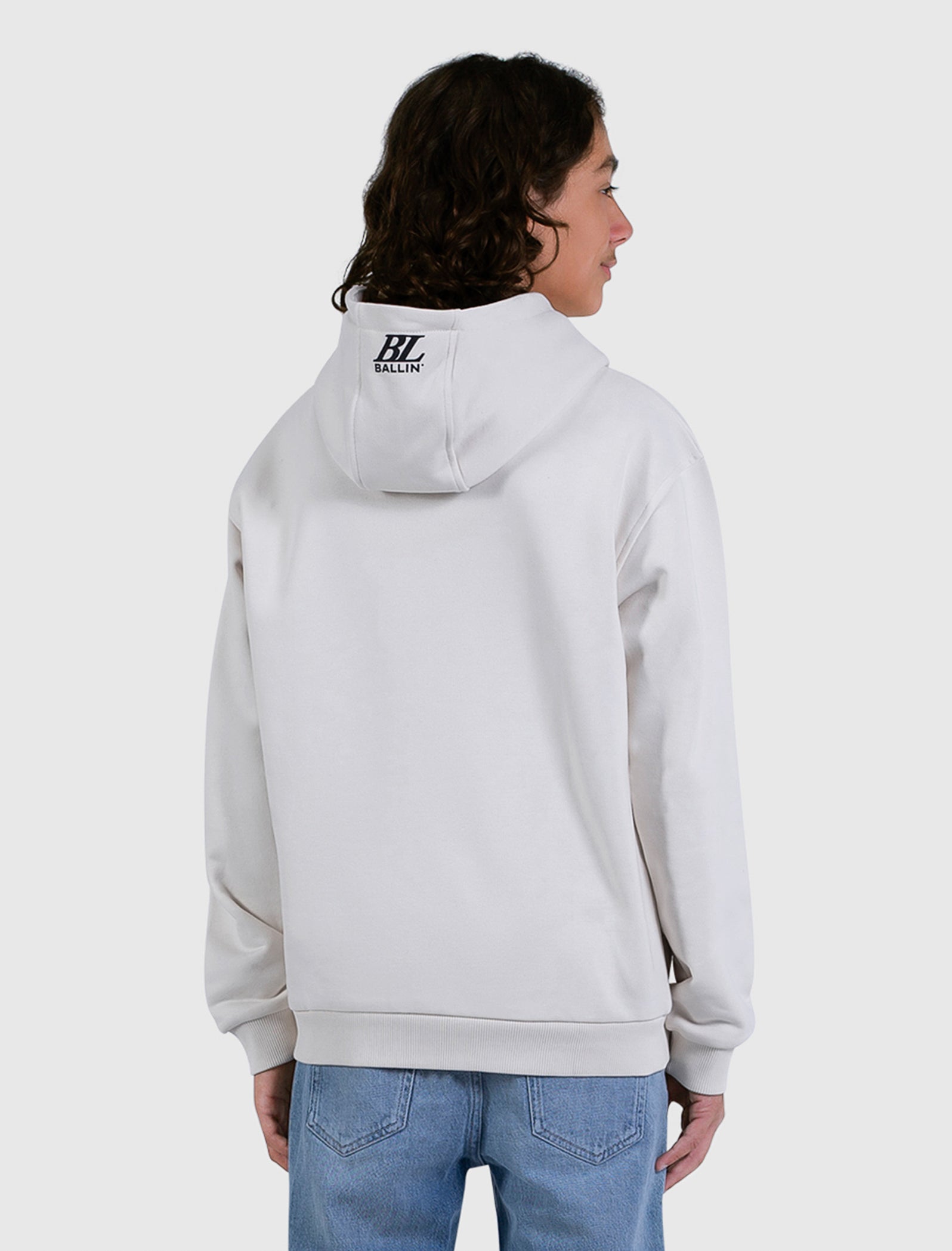 Junior Semi-Hidden Monogram Hoodie | Ecru