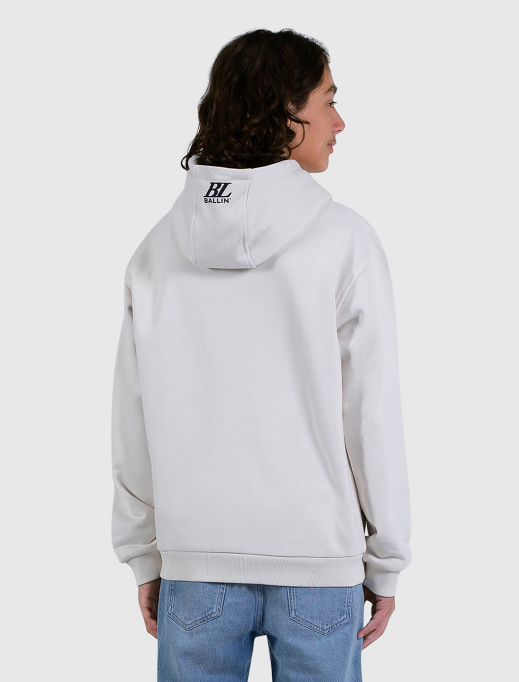 Junior Semi-Hidden Monogram Hoodie | Ecru