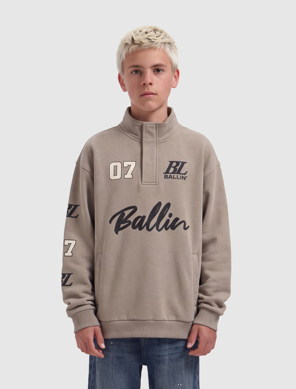 Junior Varsity Halfzip Sweat | Taupe