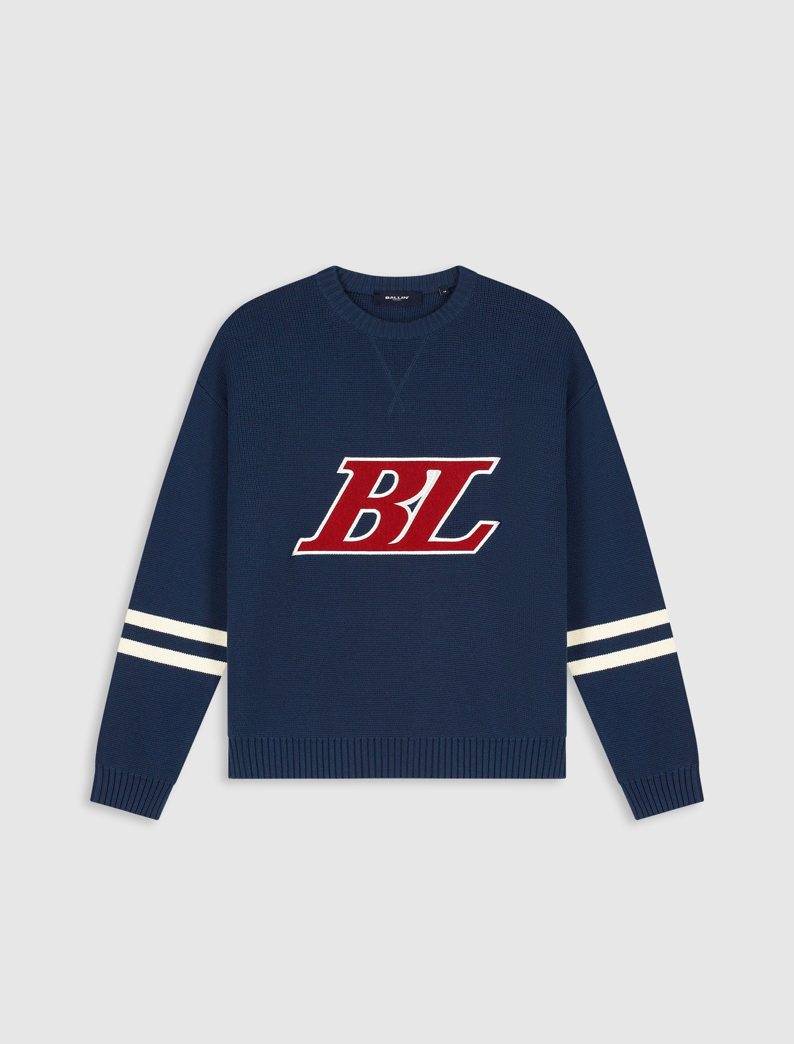 Junior Ice Hockey Crewneck Knit | Navy