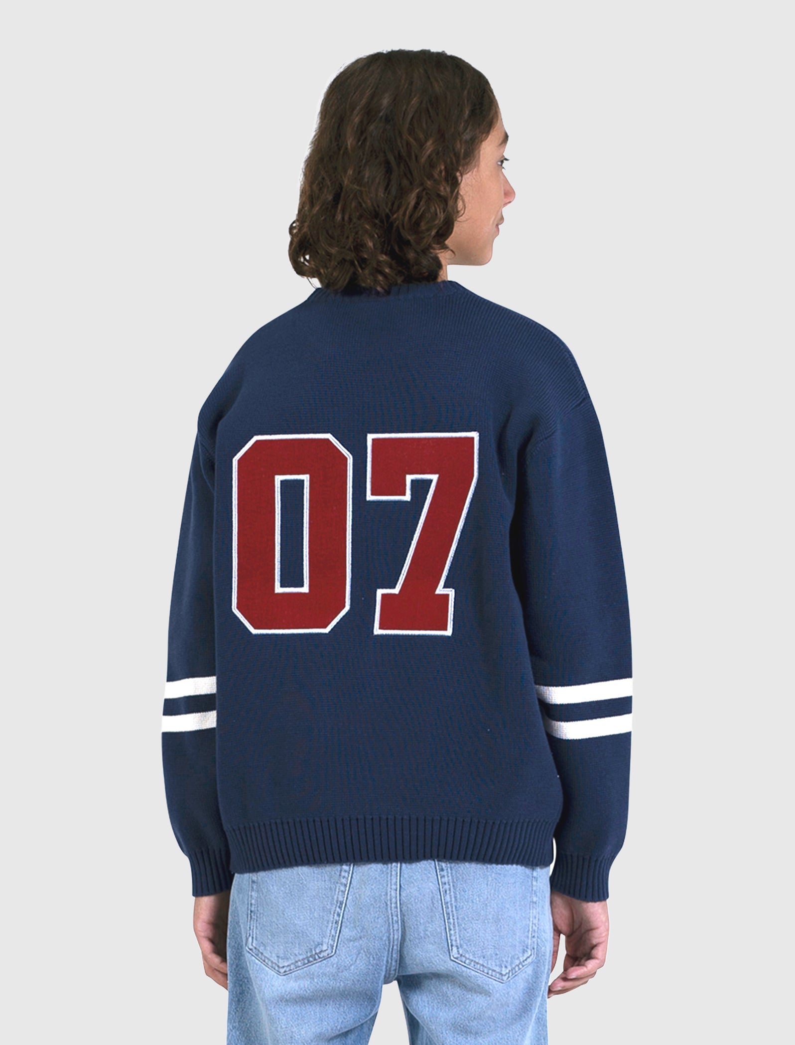 Junior Ice Hockey Crewneck Knit | Navy
