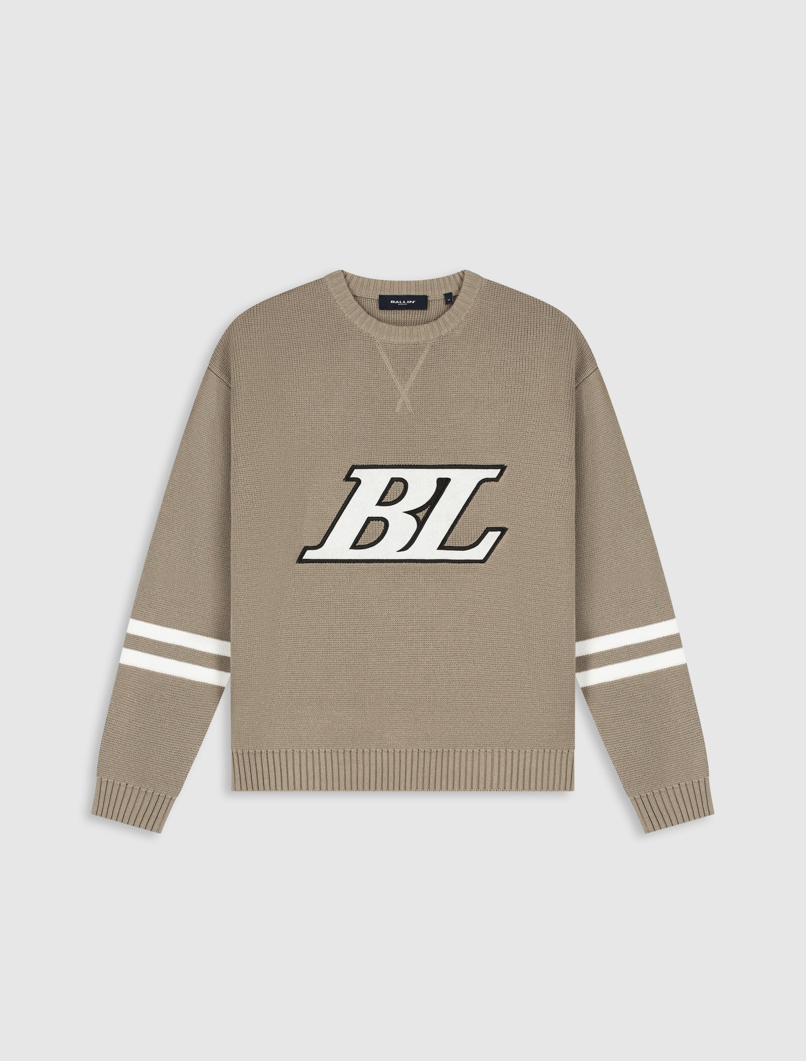 Junior Ice Hockey Crewneck Knit | Taupe