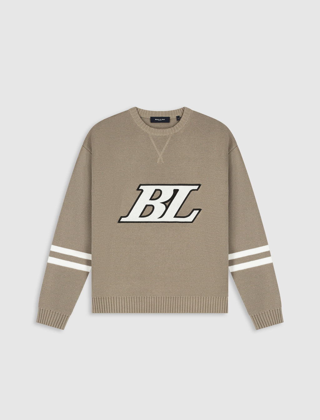 Junior Ice Hockey Crewneck Knit | Taupe