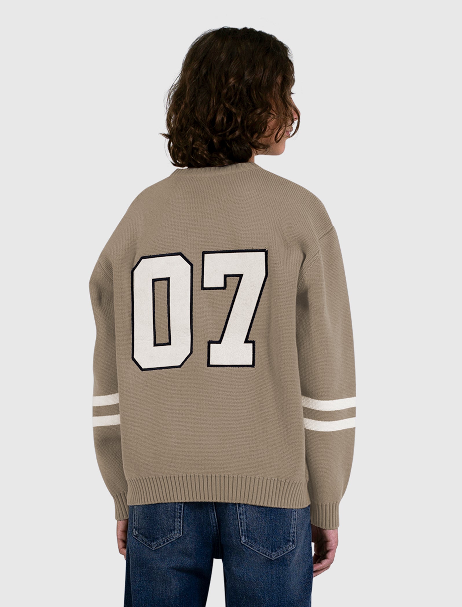 Junior Ice Hockey Crewneck Knit | Taupe