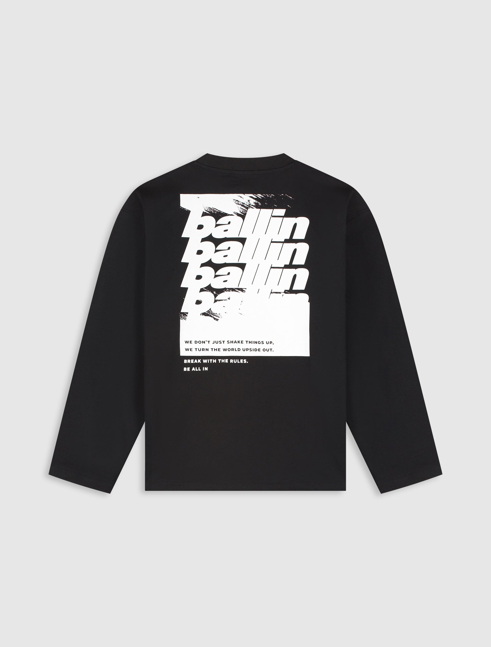 Grunge Stacked Logo Longsleeve | Black