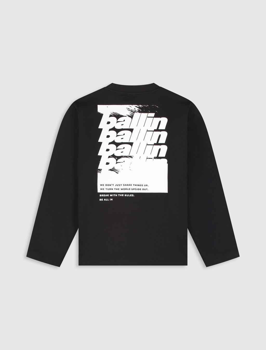 Grunge Stacked Logo Longsleeve | Black