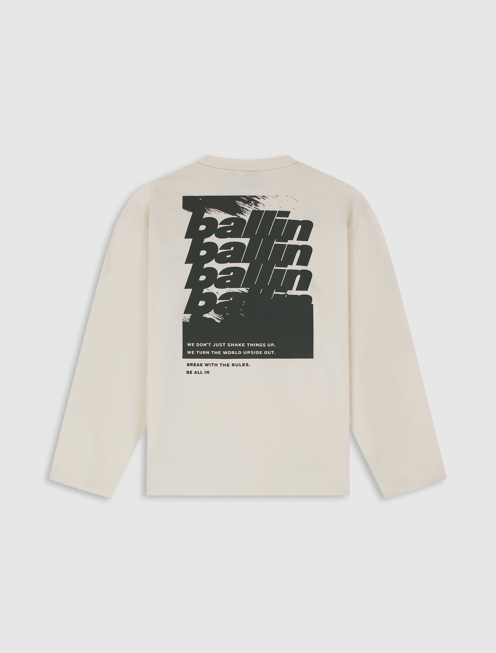 Grunge Stacked Logo Longsleeve | Ecru