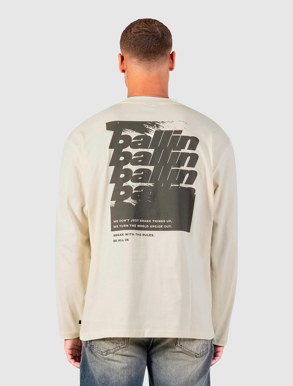 Grunge Stacked Logo Longsleeve | Ecru
