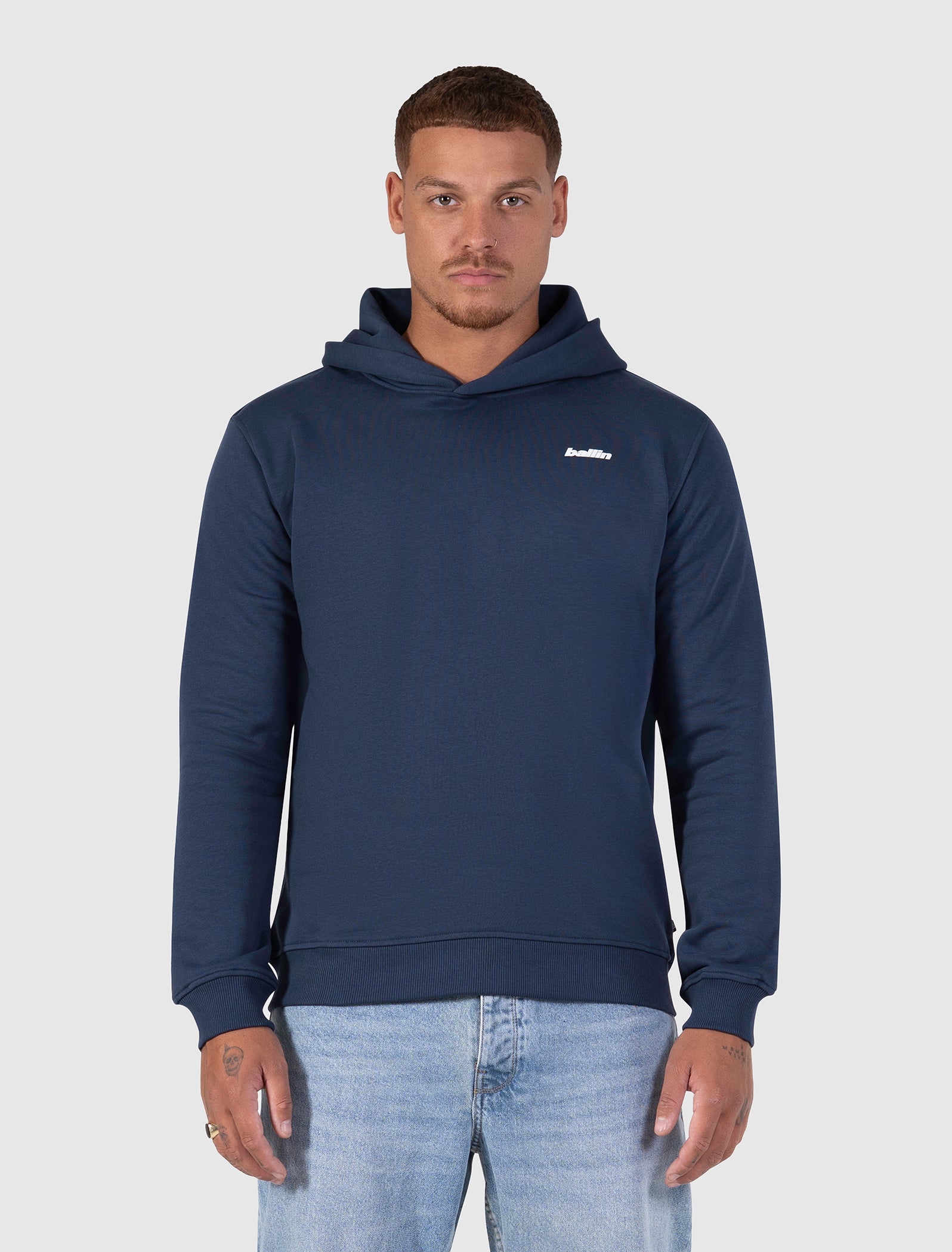 Curved Rhythm Hoodie | Navy