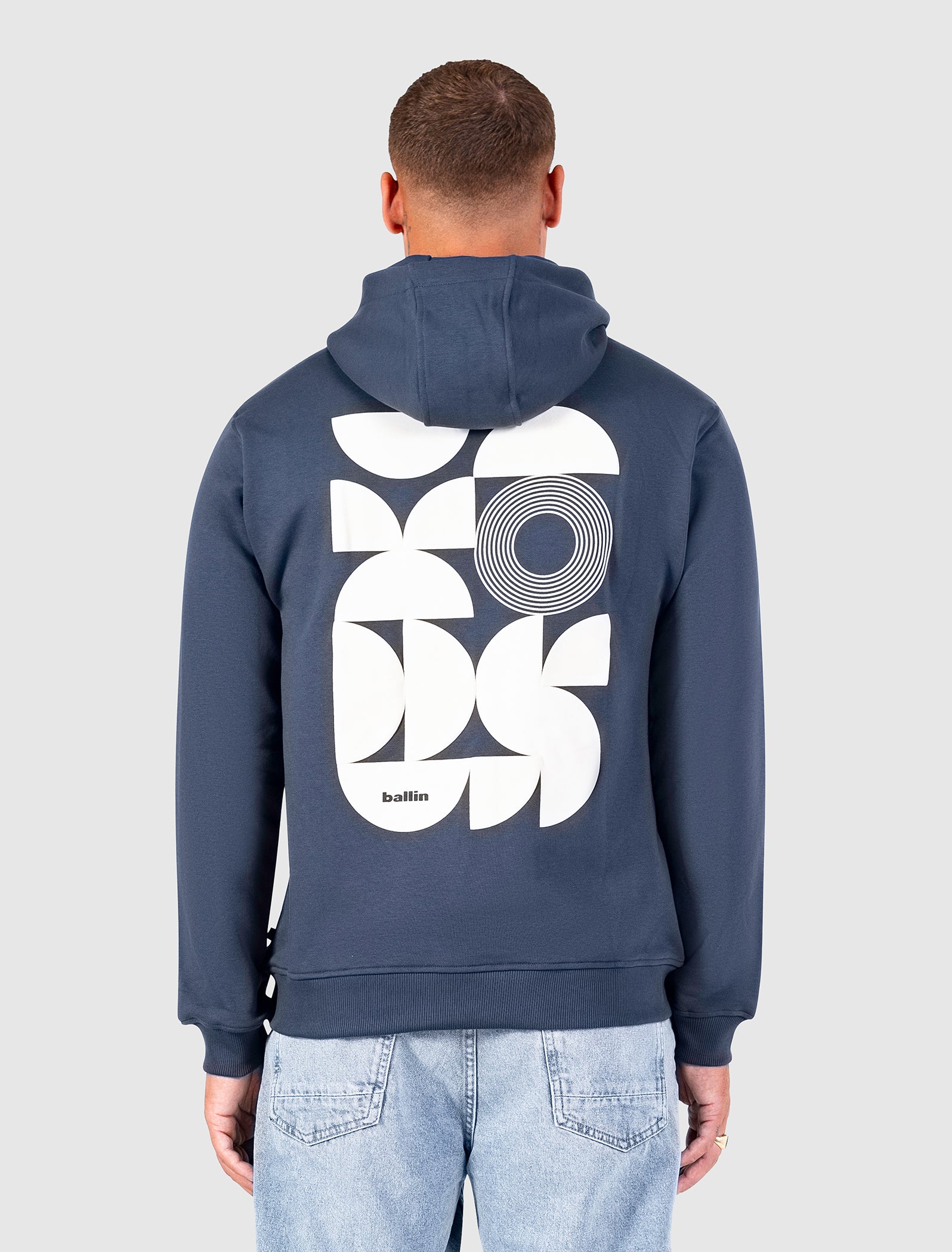Curved Rhythm Hoodie | Navy