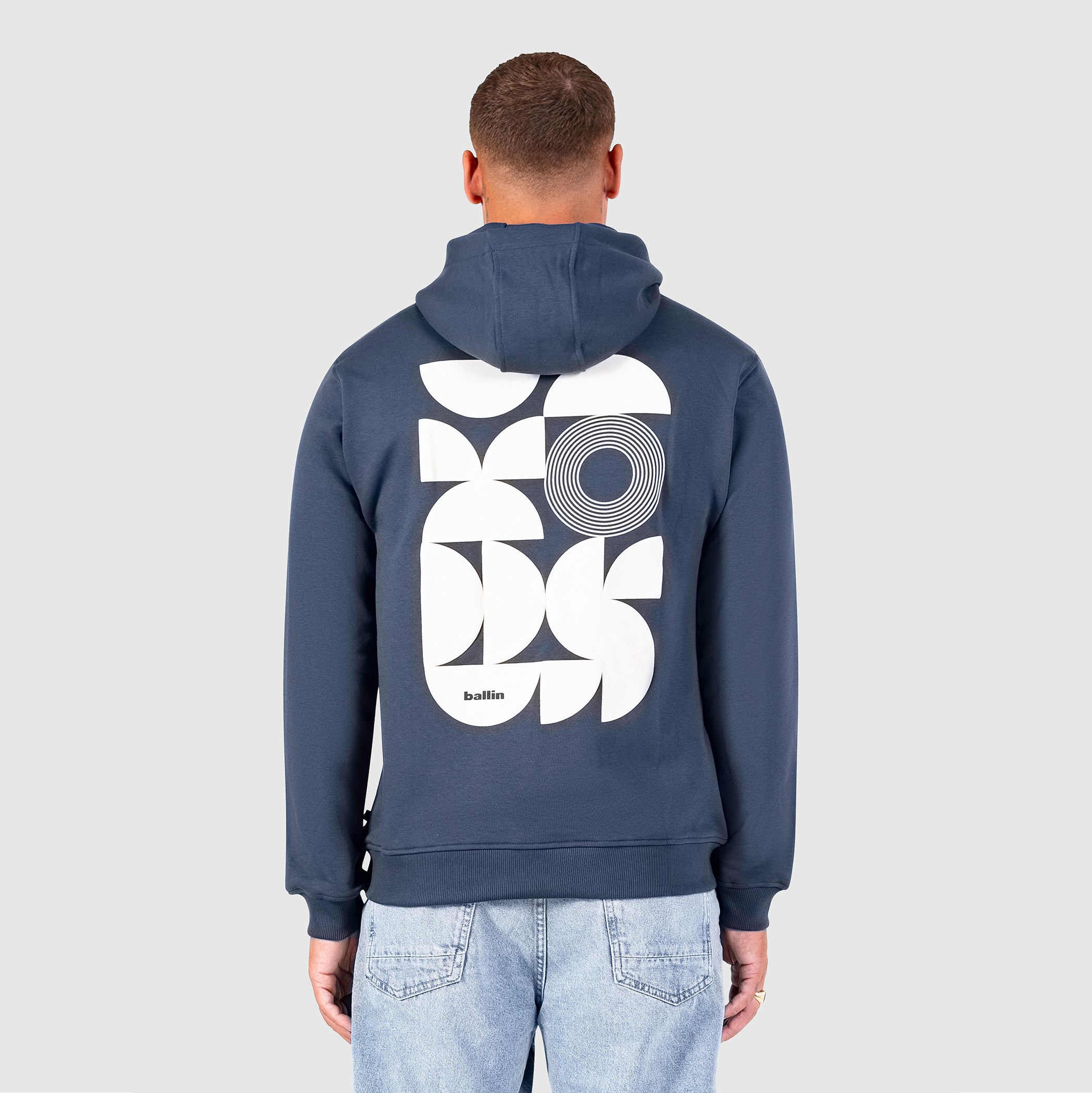 Curved Rhythm Hoodie | Navy