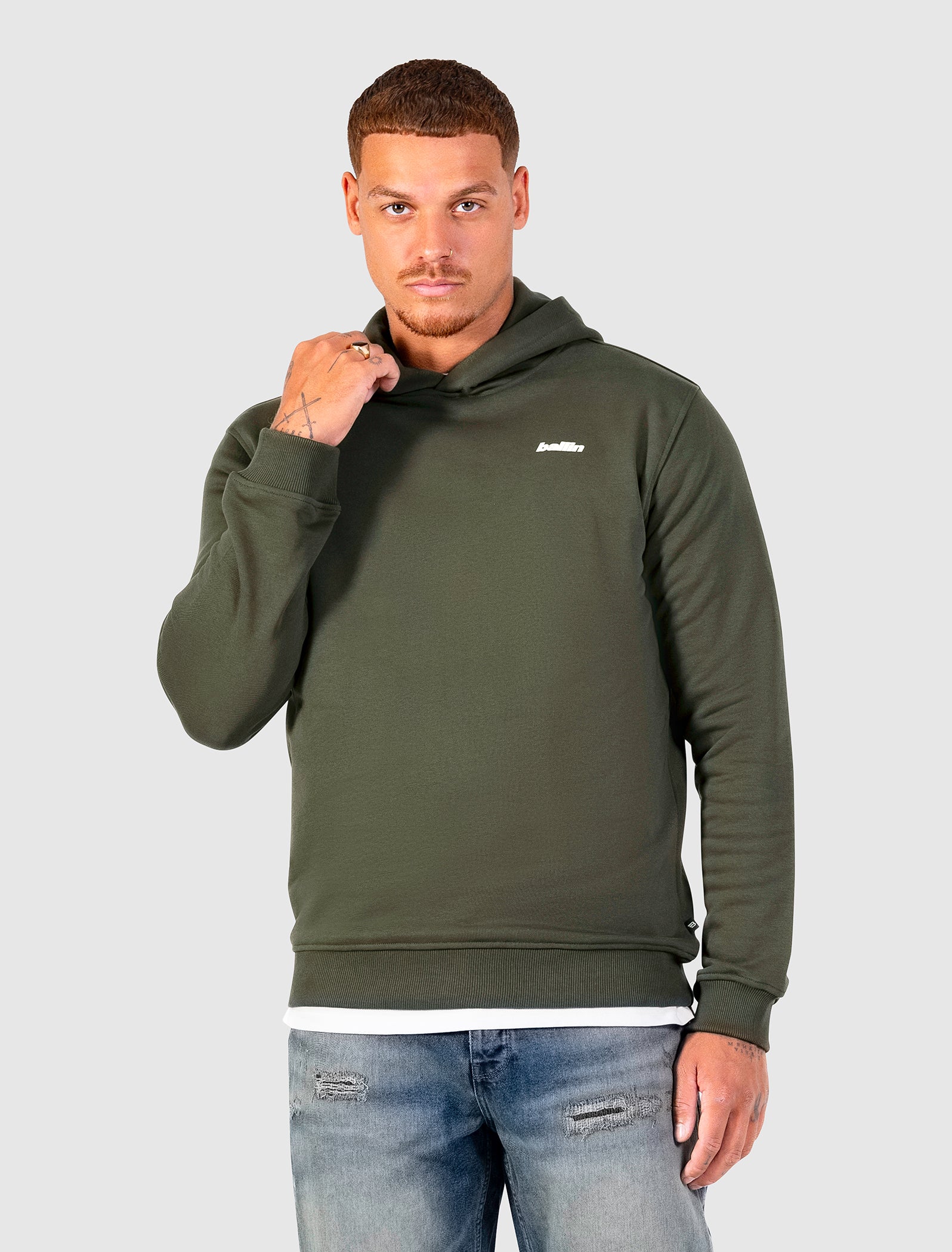 Curved Rhythm Hoodie | Olive