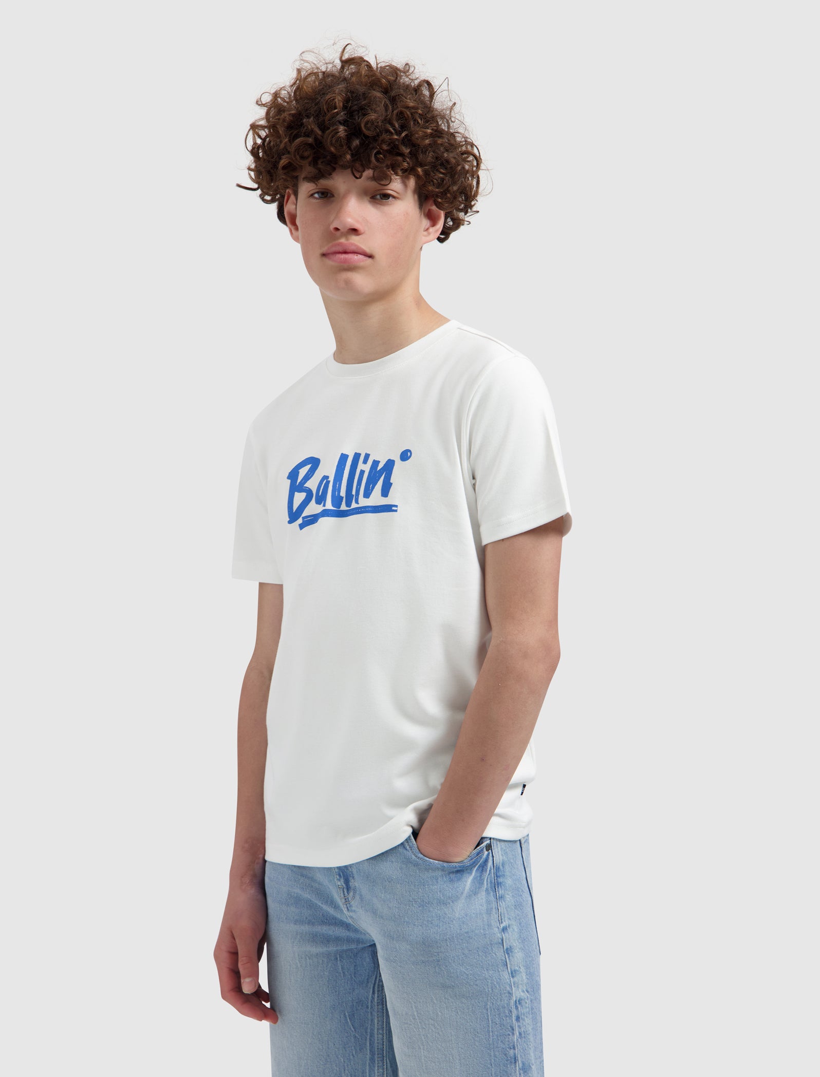 Junior Calligraphy Logo T-shirt | Off White