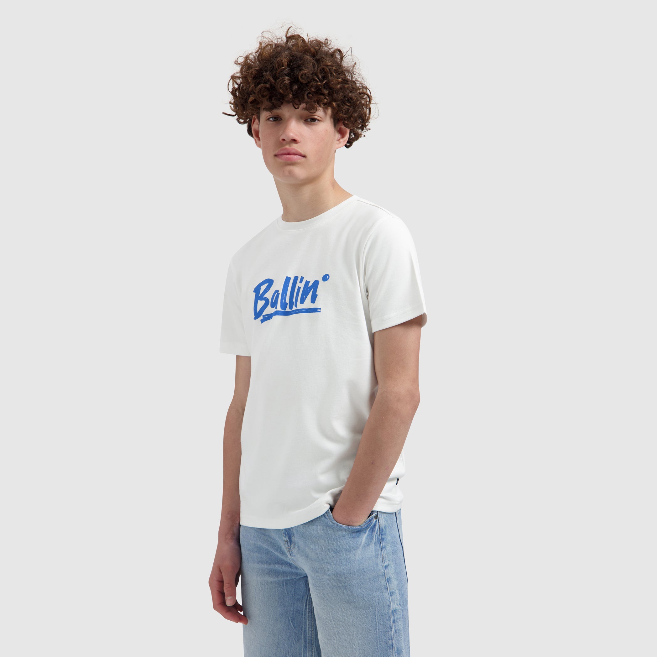 Junior Calligraphy Logo T-shirt | Off White