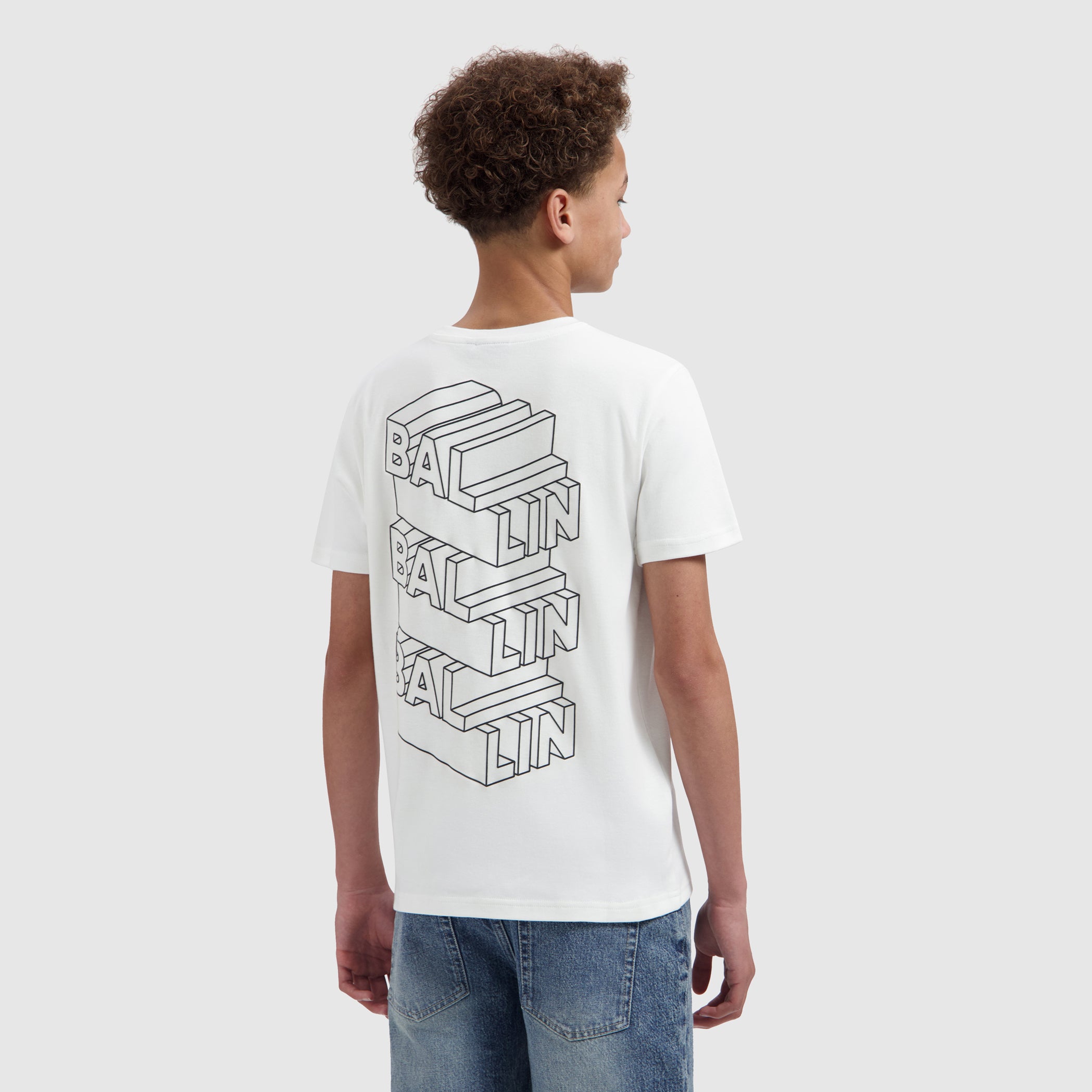 Junior Stacked Logo Sketch T-shirt | Off White