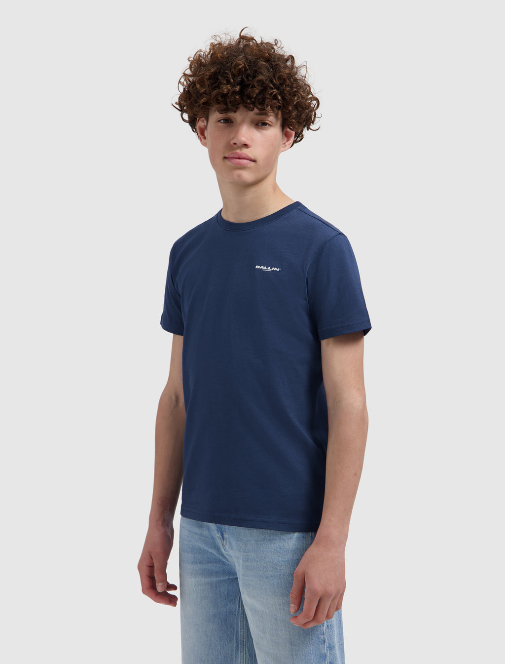 Junior Stacked Logo T-shirt | Navy