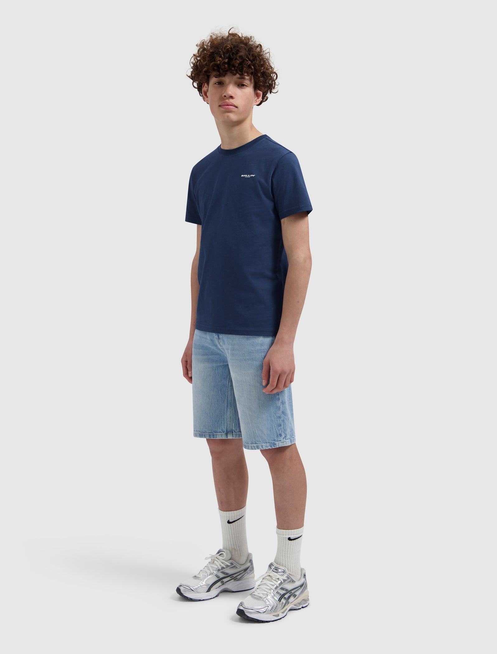 Junior Stacked Logo T-shirt | Navy