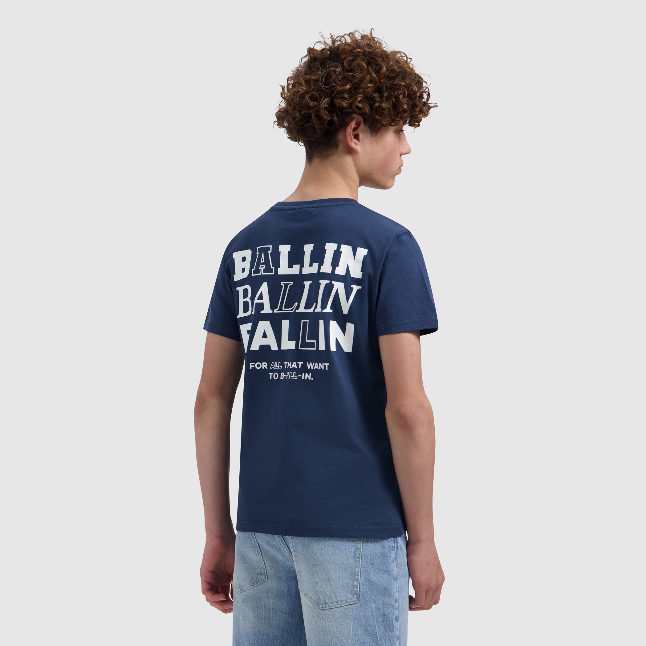 Junior Stacked Logo T-shirt | Navy