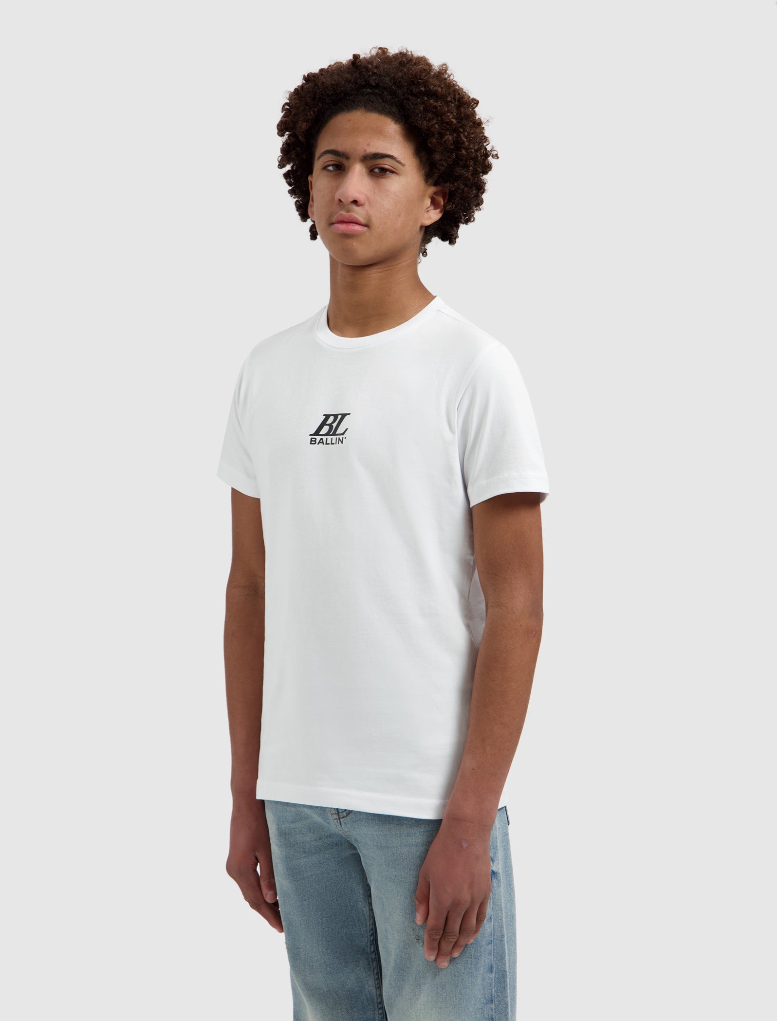 Junior Stacked Logo T-shirt | White