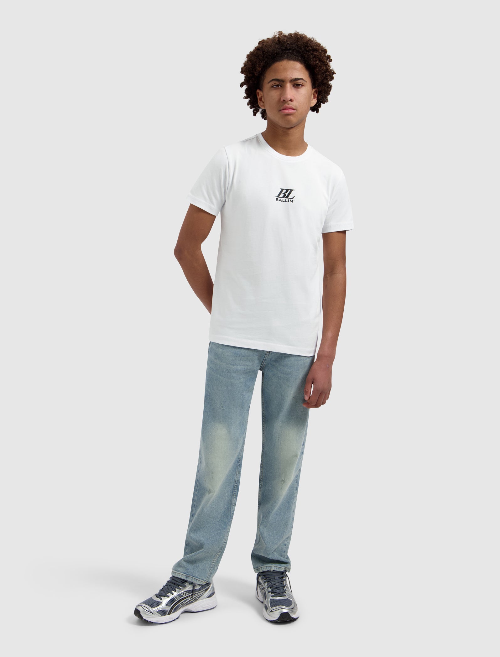 Junior Stacked Logo T-shirt | White