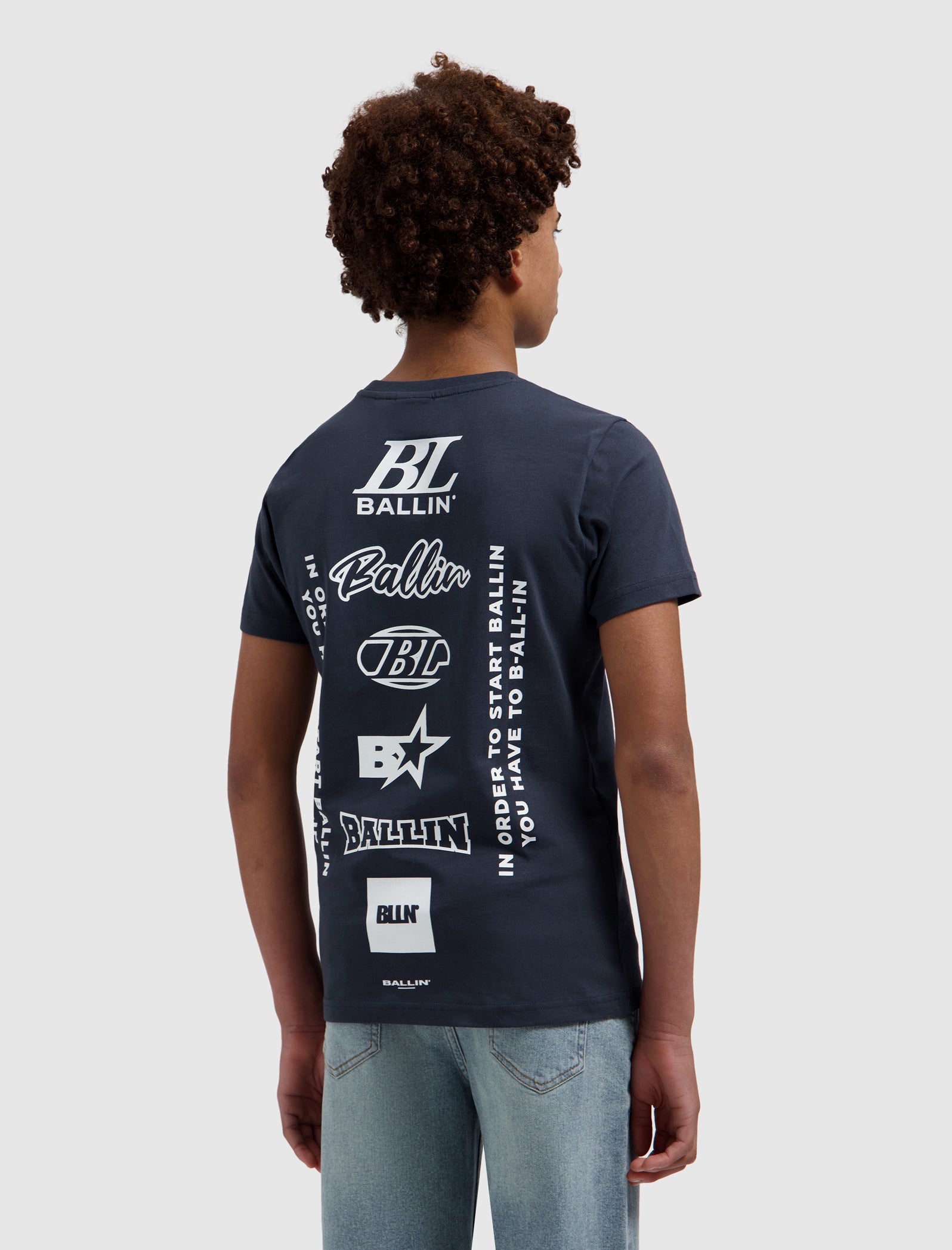 Junior Stacked Logo T-shirt | Navy