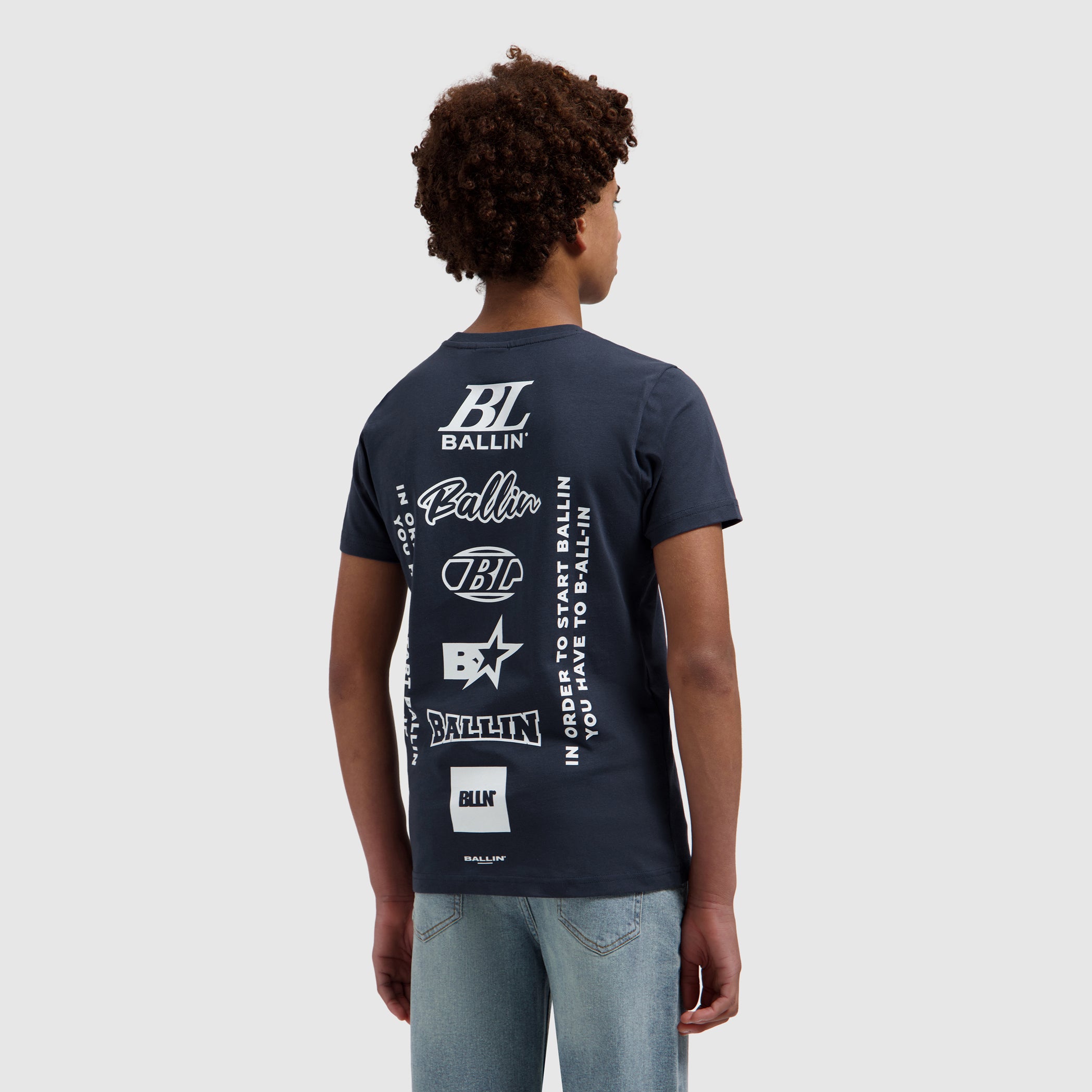 Junior Stacked Logo T-shirt | Navy