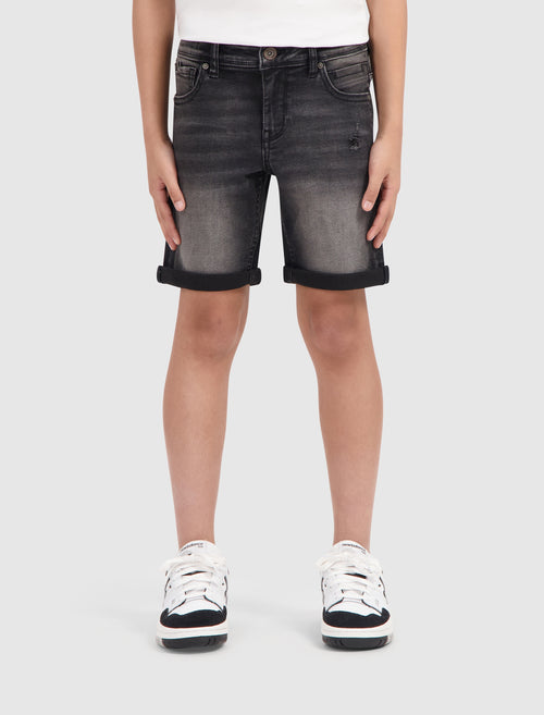 Junior Jaxx Skinny Fit Shorts | Denim Dark Grey