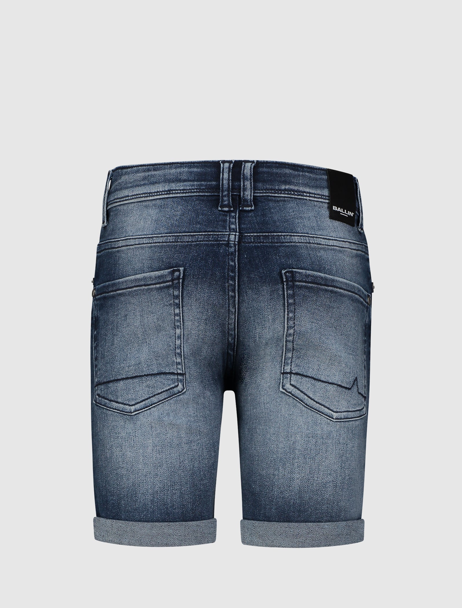 Junior Jaxx Skinny Fit Shorts | Denim Mid Blue