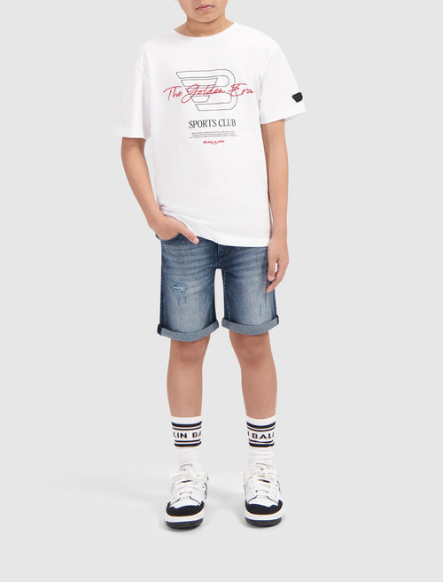 Junior Jaxx Skinny Fit Shorts | Denim Mid Blue